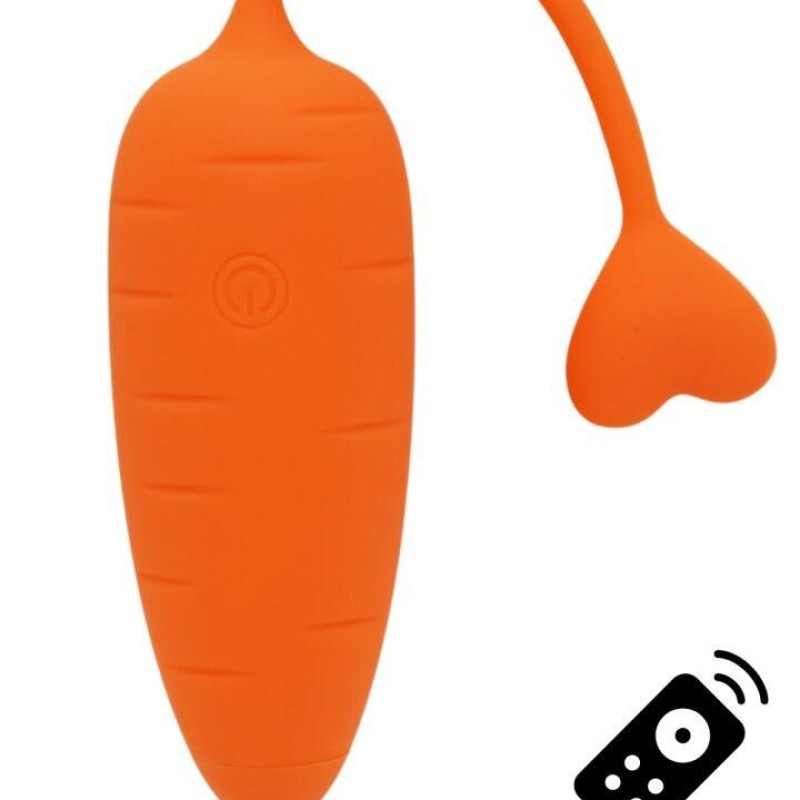 CARROT, Un Œuf vibrant avec télécommande, couleur et forme "Carotte" en silicone médical - BQ134ORA CARROT, Un Œuf vibrant avec télécommande, couleur et forme "Carotte" en silicone médical - BQ134ORA