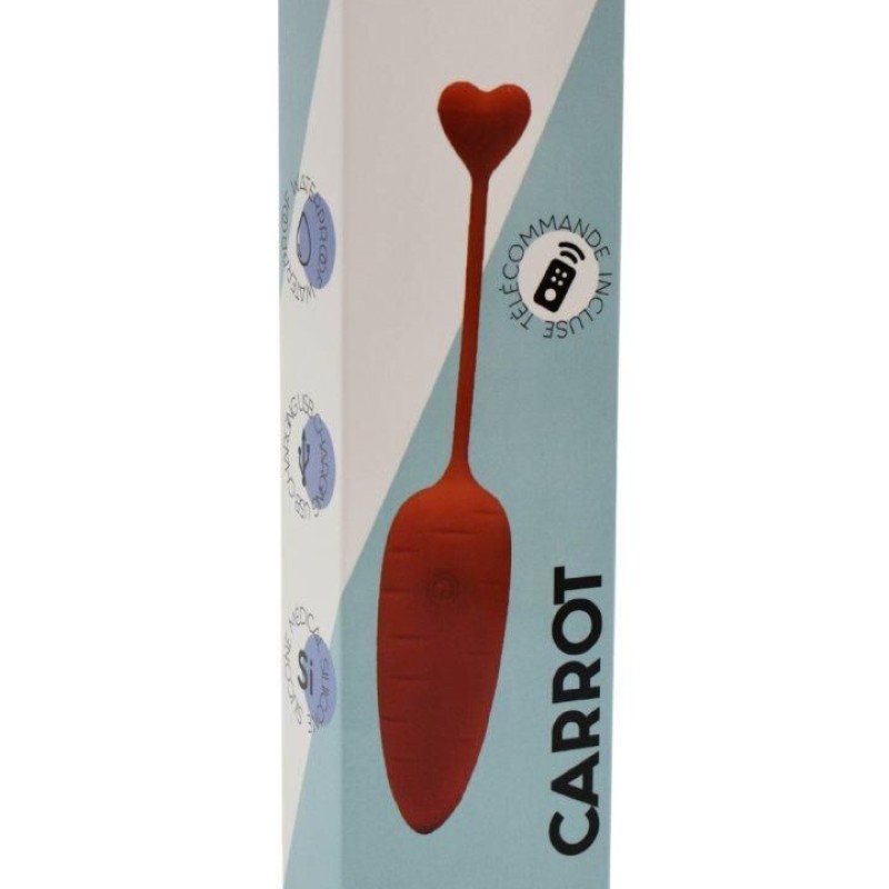 CARROT, Un Œuf vibrant avec télécommande, couleur et forme "Carotte" en silicone médical - BQ134ORA CARROT, Un Œuf vibrant avec télécommande, couleur et forme "Carotte" en silicone médical - BQ134ORA