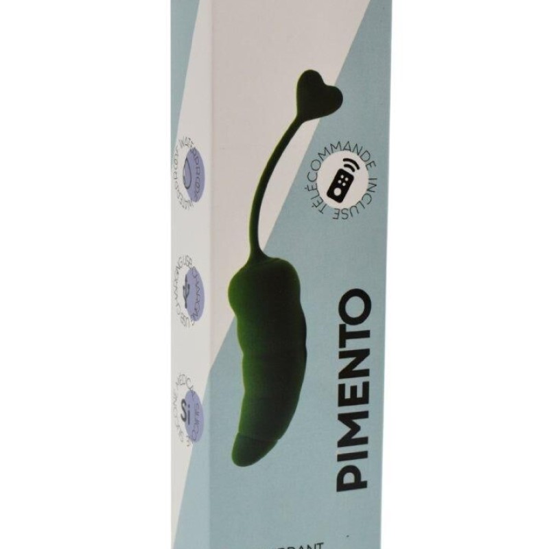 PIMENTO, Un Œuf vibrant avec télécommande, couleur et forme "Piment" en silicone médical - B137GRE PIMENTO, Un Œuf vibrant avec télécommande, couleur et forme "Piment" en silicone médical - B137GRE