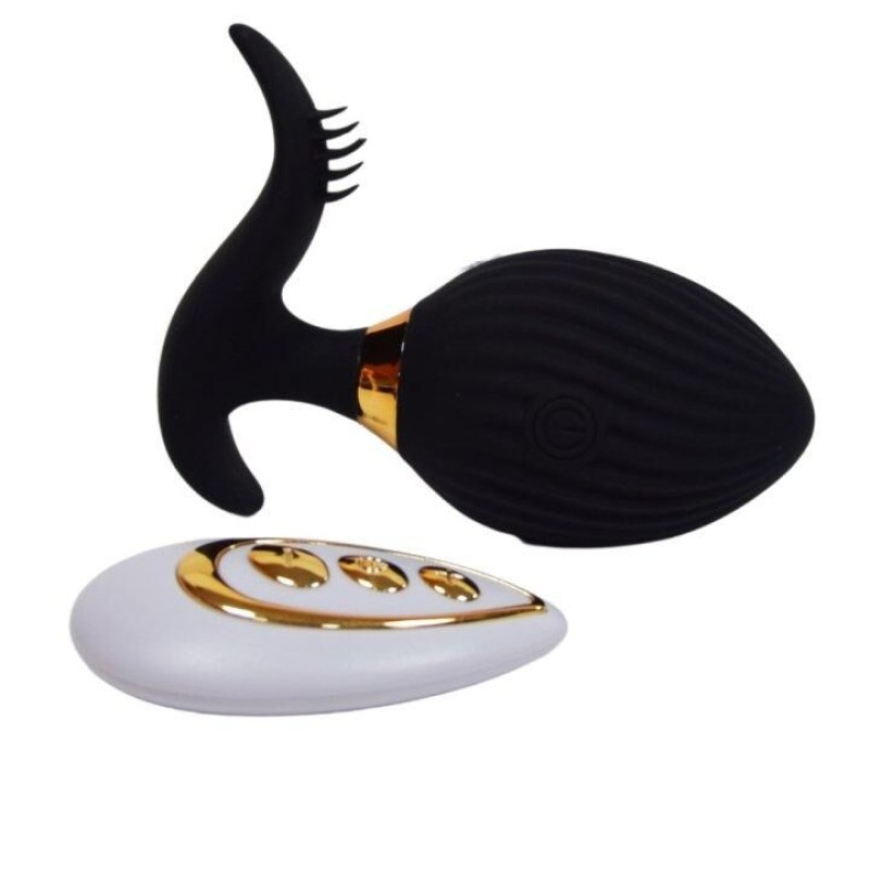 WAVE +, Un Œuf vibrant noir USB avec stimulation clitoridienne, doté d'une télécommande - B54BLK WAVE +, Un Œuf vibrant noir USB avec stimulation clitoridienne, doté d'une télécommande - B54BLK