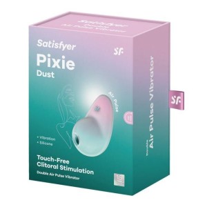 Stimulateur clitoridien par onde de pression sans contact et par vibration USB vert et rose, Pixie Dust Satisfyer - CC597837 Stimulateur clitoridien par onde de pression sans contact et par vibration USB vert et rose, Pixie Dust Satisfyer - CC597837