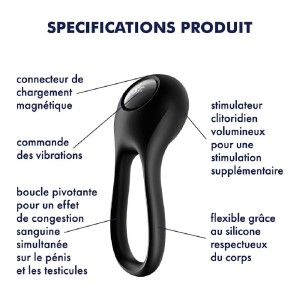 Cockring vibrant USB Majestic Duo Satisfyer - CC597750 Cockring vibrant USB Majestic Duo Satisfyer - CC597750