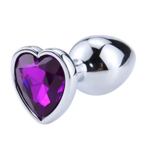 Plug bijou en aluminium bijou coeur violet Medium - RY-014PUR Plug bijou en aluminium bijou coeur violet Medium - RY-014PUR