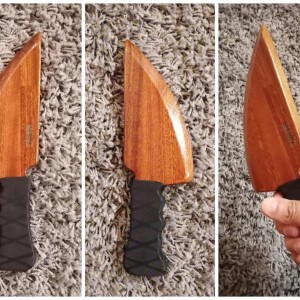 Couteau "The butcher 2" en bois de Sapelli Couteau "The butcher 2" en bois de Sapelli