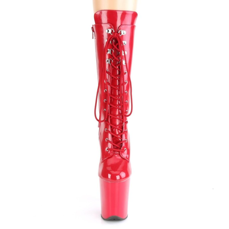 Bottines Hautes Plateforme Rouge Bottines Hautes Plateforme Rouge