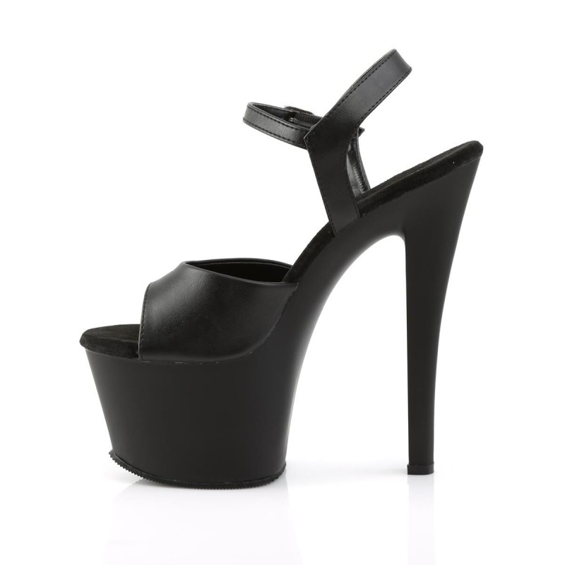 Sandales Plateforme Noir Mat Sandales Plateforme Noir Mat
