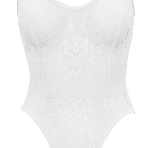 Body string en résille et dentelle blanche très élastique pour épouser votre silhouette - Cottelli Body string en résille et dentelle blanche très élastique pour épouser votre silhouette - Cottelli
