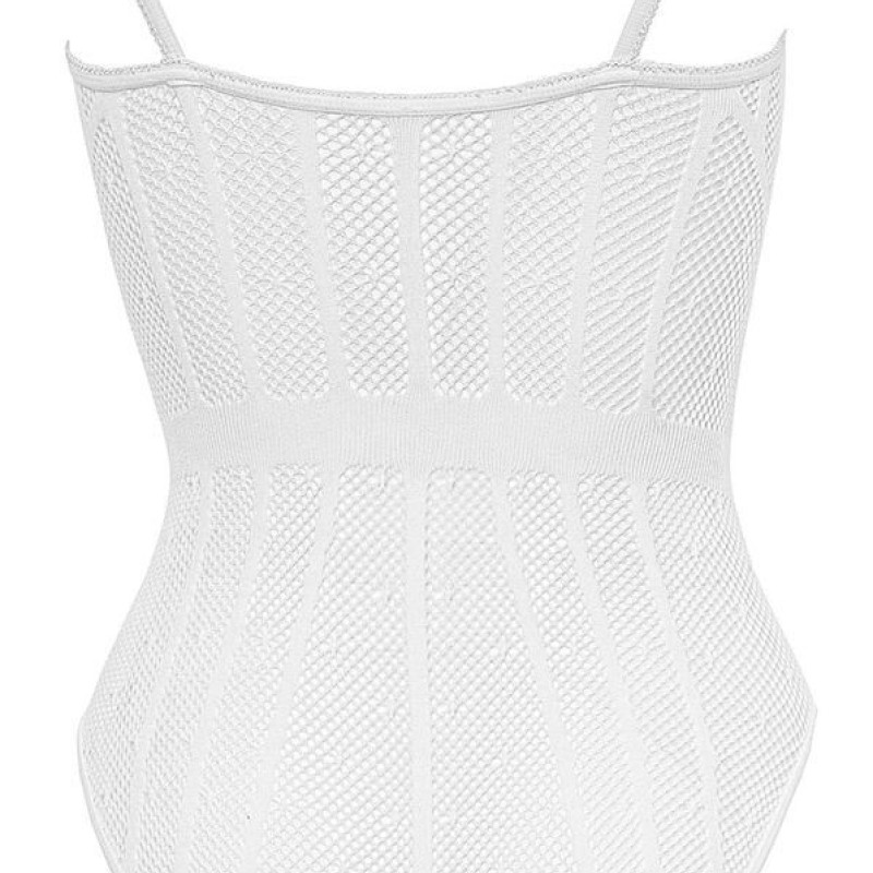 Body string en résille et dentelle blanche très élastique pour épouser votre silhouette - Cottelli Body string en résille et dentelle blanche très élastique pour épouser votre silhouette - Cottelli