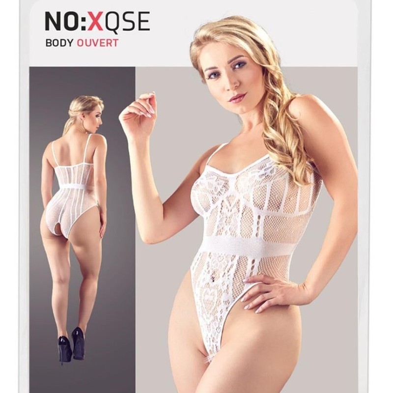 Body string en résille et dentelle blanche très élastique pour épouser votre silhouette - Cottelli Body string en résille et dentelle blanche très élastique pour épouser votre silhouette - Cottelli