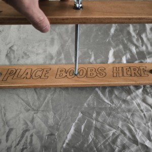 Presse à seins / entraves "Place boobs here" Presse à seins / entraves "Place boobs here"