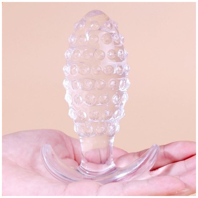 Plug Transparent Dotted Pine XL 10.5 x 4cm
