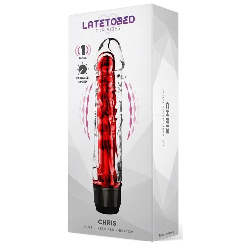 Gode vibrant Chris 14 x 3.3cm Rouge Gode vibrant Chris 14 x 3.3cm Rouge