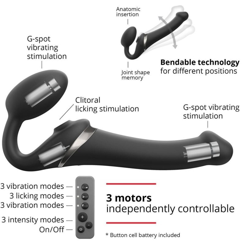 Dildo MULTI ORGASM Strap-On-Me S 14.5 x 3.4cm Noir Dildo MULTI ORGASM Strap-On-Me S 14.5 x 3.4cm Noir