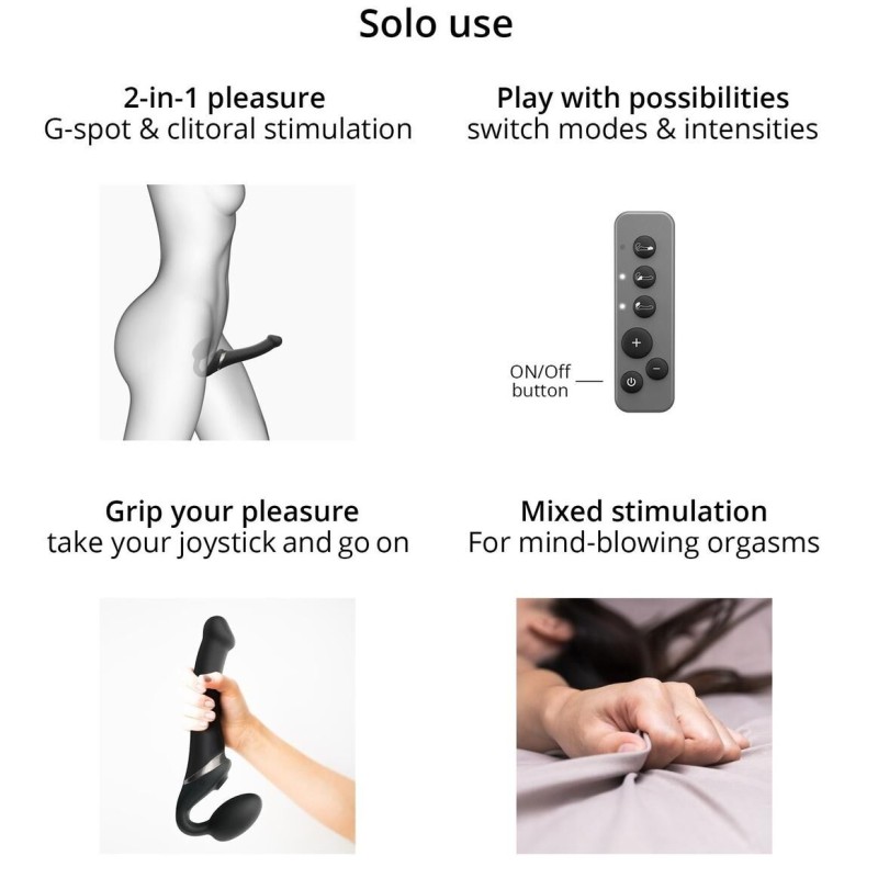 Dildo Multi Orgasm Strap-On-Me M 15 x 3.8cm Noir Dildo Multi Orgasm Strap-On-Me M 15 x 3.8cm Noir