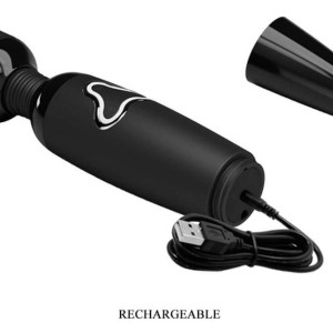 Wand Body Pulse Pretty Love 25cm - Tête 40mm Noir Wand Body Pulse Pretty Love 25cm - Tête 40mm Noir