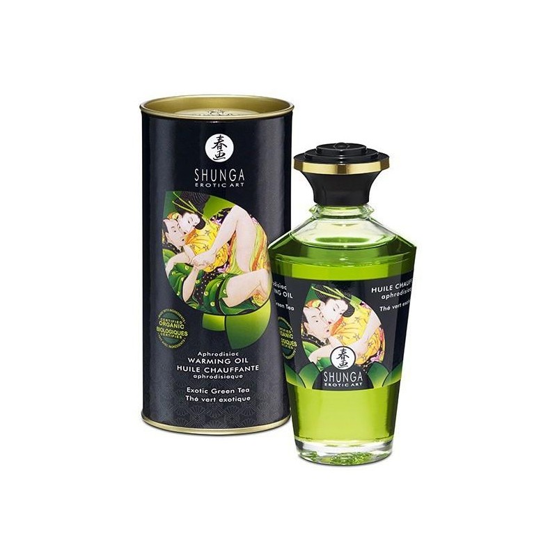 Huile de massage Chauffante Aphrodisiaque - THÉ VERT 100ml Huile de massage Chauffante Aphrodisiaque - THÉ VERT 100ml