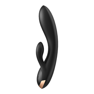 Vibromasseur rabbit noir double stimulation clitoris Double Flex Satisfyer - CC597809 Vibromasseur rabbit noir double stimulation clitoris Double Flex Satisfyer - CC597809