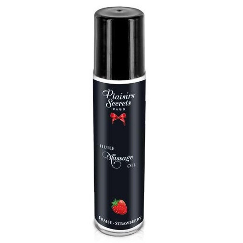 Plaisirs secrets : huile de massage comestible fraise Plaisirs secrets : huile de massage comestible fraise