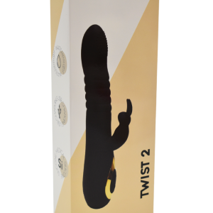 Vibromasseur Rabbit va-et-vient USB noir Twist 2 - Coeur Ardent Vibromasseur Rabbit va-et-vient USB noir Twist 2 - Coeur Ardent