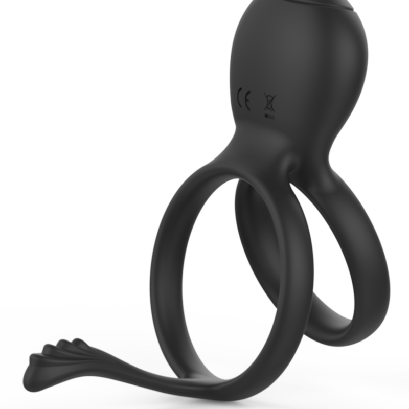 Cockring à double anneaux noir Pépin - Coeur Ardent Cockring à double anneaux noir Pépin - Coeur Ardent