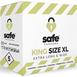 Préservatifs XXL en latex King Size XL SAFE x5 Préservatifs XXL en latex King Size XL SAFE x5