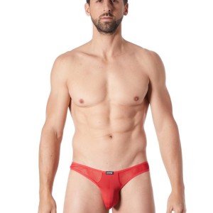 lingerie homme : string rouge avec résille lingerie homme : string rouge avec résille
