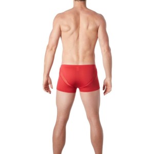 lingerie homme : boxer rouge avec bandes résille lingerie homme : boxer rouge avec bandes résille