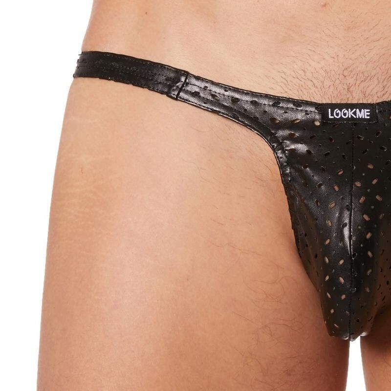 lingerie look me : slip noir simili cuir lingerie look me : slip noir simili cuir