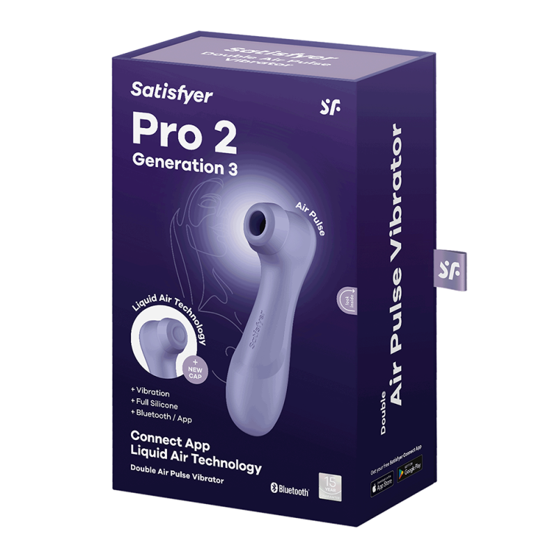 Stimulateur de clitoris 2 embouts Connecté avec technologie Liquid air Pro 2 Generation 3 violet USB Satisfyer - CC597815 Stimulateur de clitoris 2 embouts Connecté avec technologie Liquid air Pro 2 Generation 3 violet USB Satisfyer - CC597815