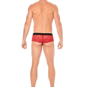 Mini pant rouge en dentelle délicate homme - lingerie homme pas cher Mini pant rouge en dentelle délicate homme - lingerie homme pas cher