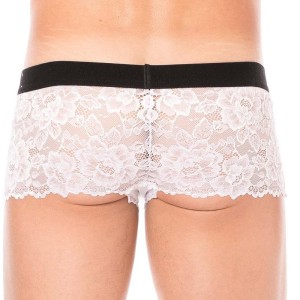 Boxer blanc en dentelle délicate homme - boxer homme pas cher Boxer blanc en dentelle délicate homme - boxer homme pas cher