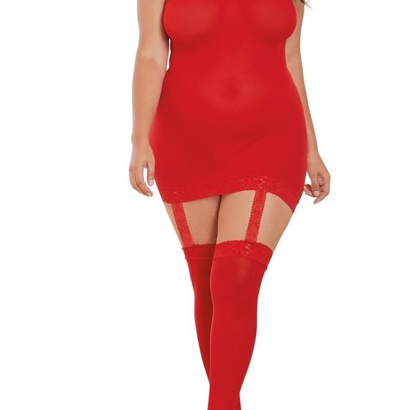 Bodystocking rouge grande taille effet guêpière sexy Bodystocking rouge grande taille effet guêpière sexy