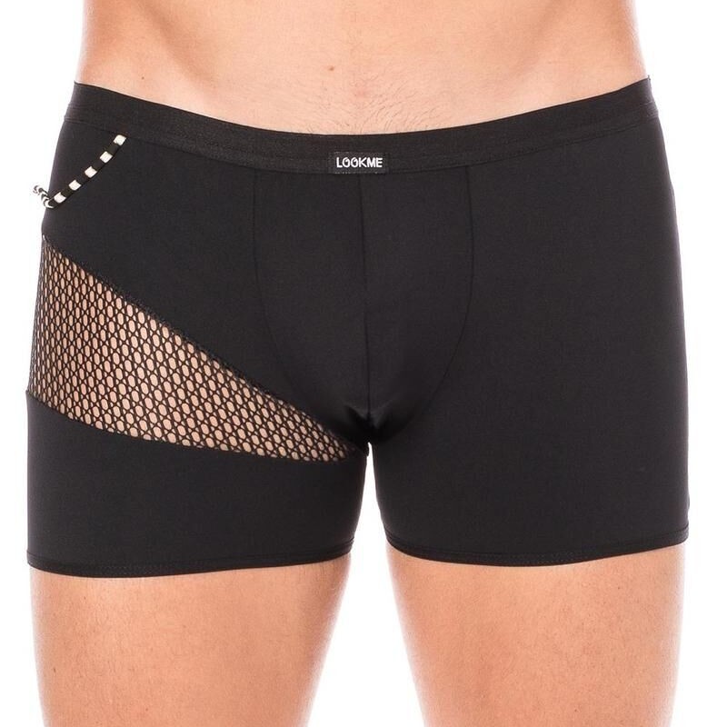 Boxer noir filet et corde homme - lingerie sexy homme pas cher Boxer noir filet et corde homme - lingerie sexy homme pas cher