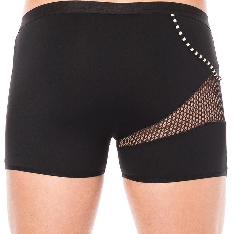 Boxer noir filet et corde homme - lingerie sexy homme pas cher Boxer noir filet et corde homme - lingerie sexy homme pas cher