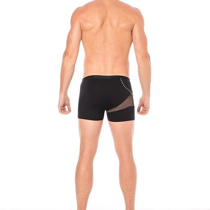 Boxer noir filet et corde homme - lingerie sexy homme pas cher Boxer noir filet et corde homme - lingerie sexy homme pas cher
