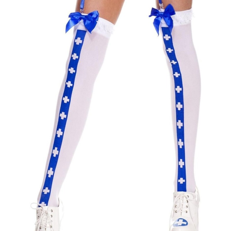 Bas sexy blanc infirmière Bas sexy blanc infirmière