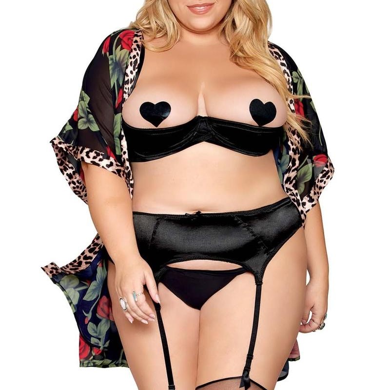 Soutien-gorge Demi-Seins en satin noir grande taille - Dreamgirl Soutien-gorge Demi-Seins en satin noir grande taille - Dreamgirl