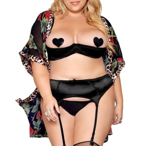 Soutien-gorge Demi-Seins en satin noir grande taille - Dreamgirl Soutien-gorge Demi-Seins en satin noir grande taille - Dreamgirl