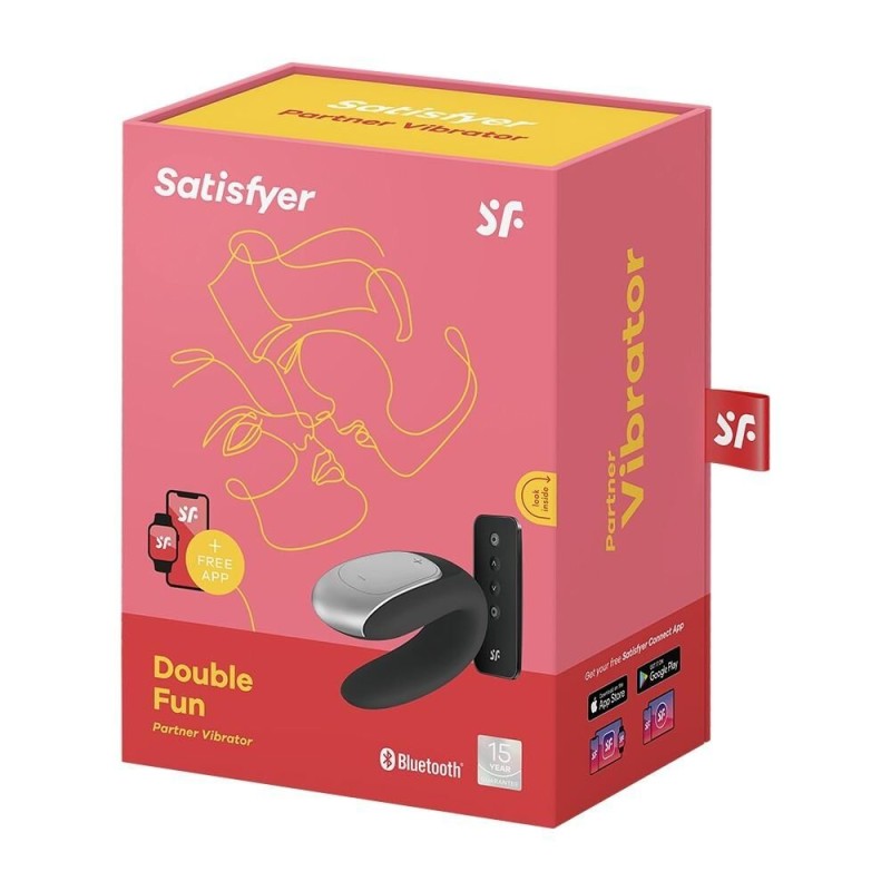 Sextoy pour couple connecté Double Fun Noir Satisfyer Sextoy pour couple connecté Double Fun Noir Satisfyer