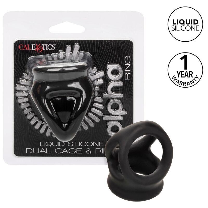 CALEXOTICS - ALPHA BAGUE DUAL CAGE NOIR CALEXOTICS - ALPHA BAGUE DUAL CAGE NOIR