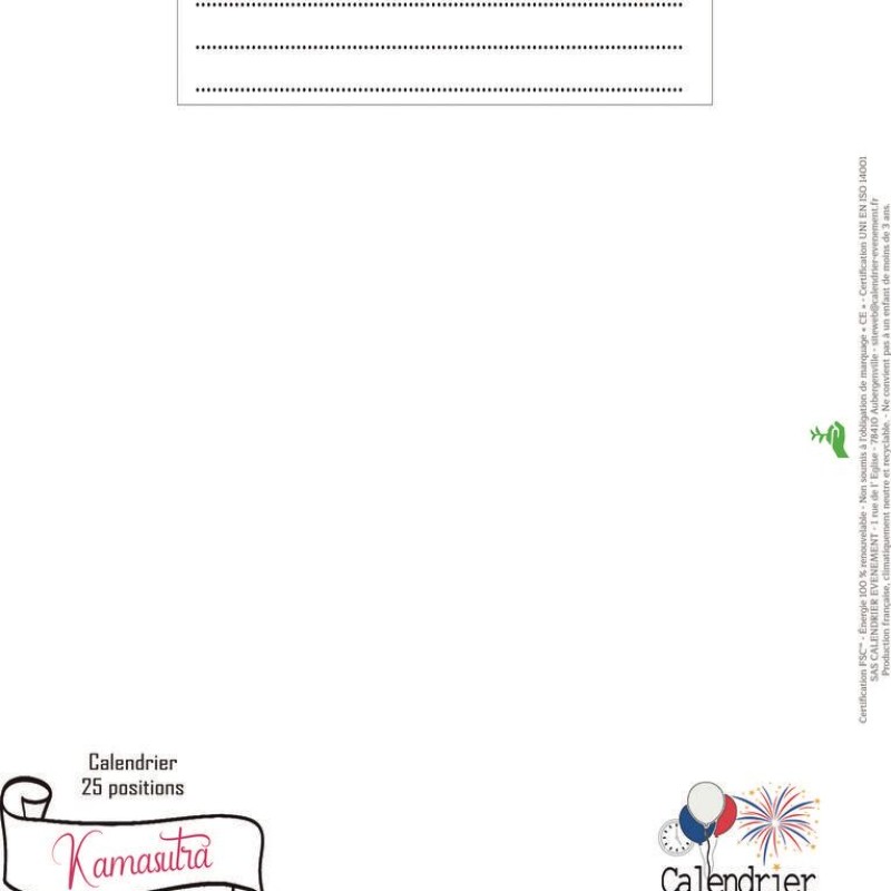 Calendrier 25 jours Couple | Kamasutra Calendrier 25 jours Couple | Kamasutra