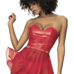 bustier sexy en vinyle rouge avec son string de mapalé lingerie collection bustier sexy en vinyle rouge avec son string de mapalé lingerie collection