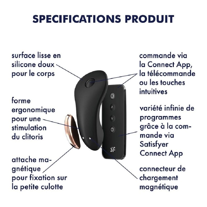 Satisfyer stimulateur clitoridien connecté Little Secret noir Satisfyer stimulateur clitoridien connecté Little Secret noir