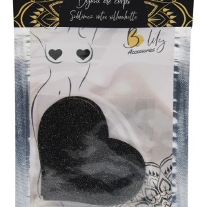 Caches tétons coeur pailleté noir - BeLily Accessories Caches tétons coeur pailleté noir - BeLily Accessories