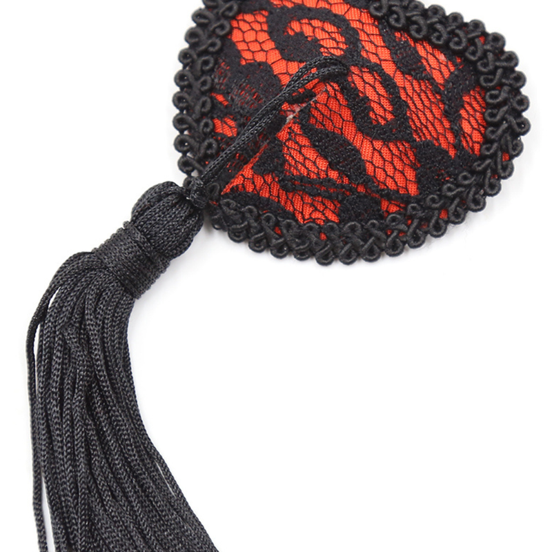 Caches tétons rouges et noirs avec pompon - BeLily Accessories Caches tétons rouges et noirs avec pompon - BeLily Accessories