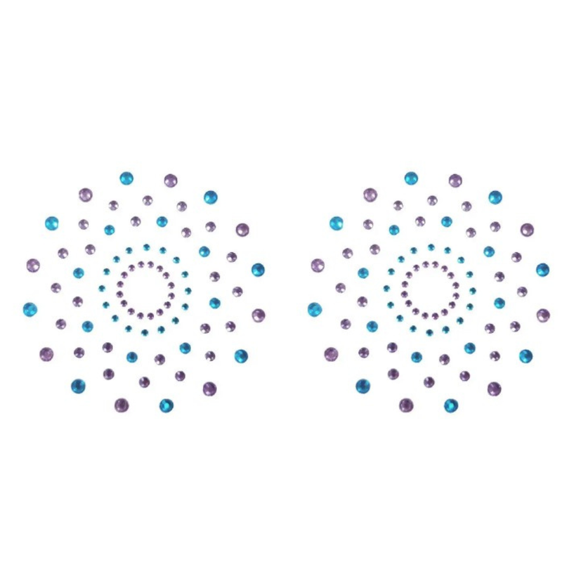 Caches tétons strass bleu et violet - BeLily Accessories Caches tétons strass bleu et violet - BeLily Accessories