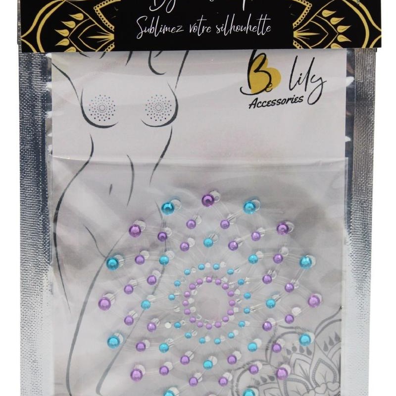 Caches tétons strass bleu et violet - BeLily Accessories Caches tétons strass bleu et violet - BeLily Accessories