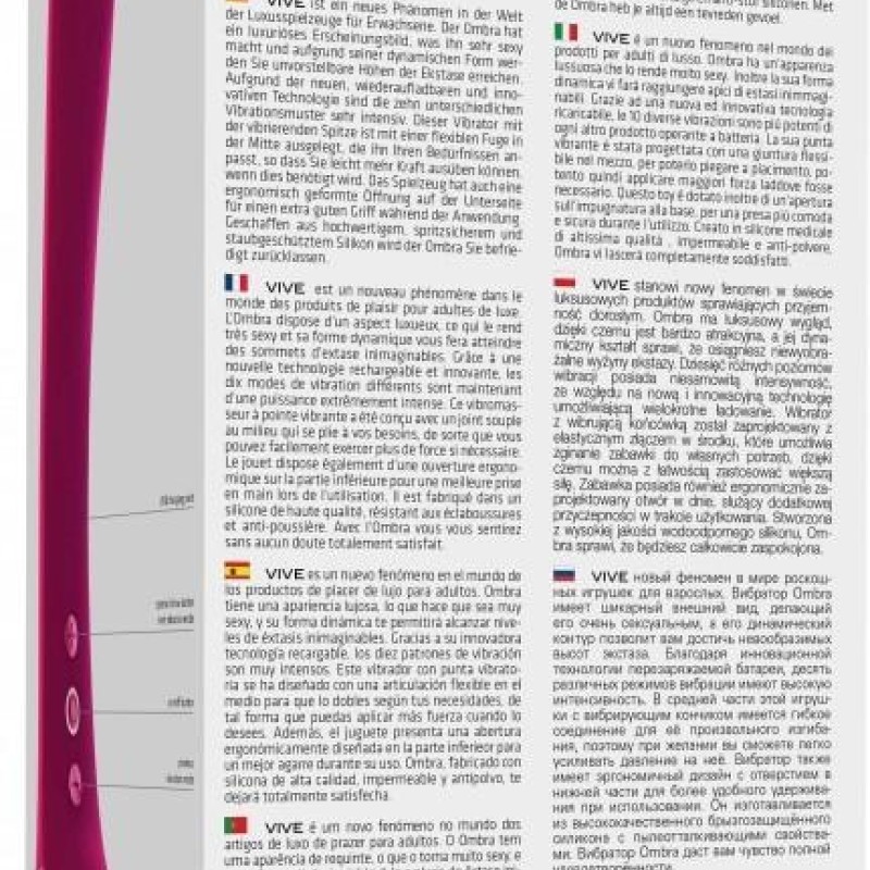 Stimulateur vibrant Ombra Vive 12 x 3.5cm Rose Stimulateur vibrant Ombra Vive 12 x 3.5cm Rose