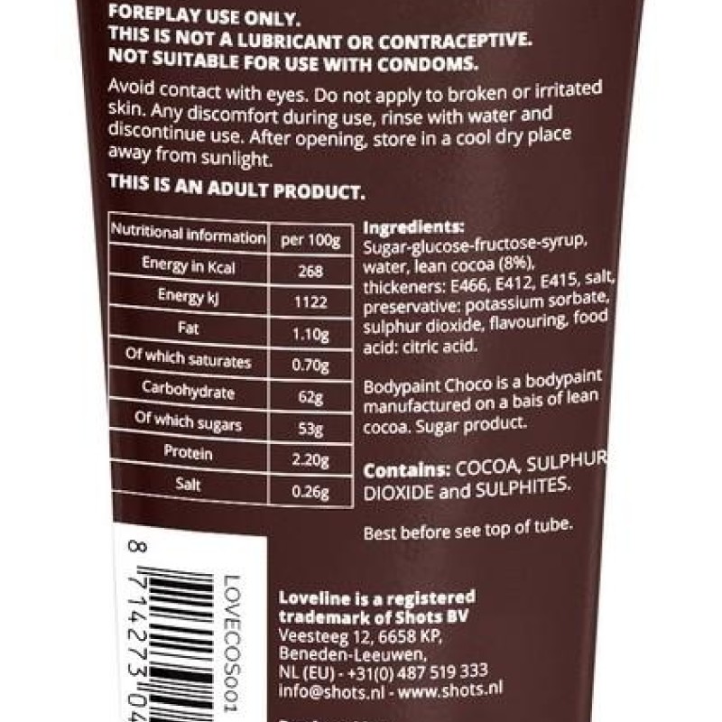 Peinture corporelle Bodychoc Chocolat 100gr Peinture corporelle Bodychoc Chocolat 100gr