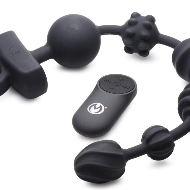 Boules anales vibrantes 21x Dark Rattler 40 x 4.5cm Boules anales vibrantes 21x Dark Rattler 40 x 4.5cm